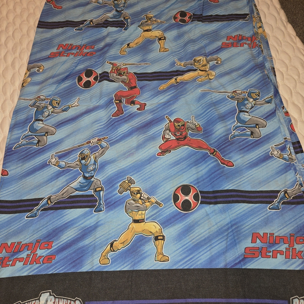 Power Ranger Ninja Storm Vintage Flat Sheet Twin Sized Character Collectable